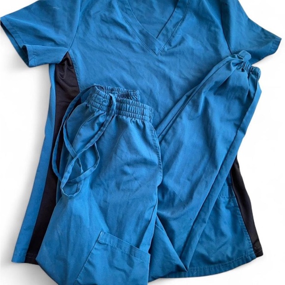 Pants - Blue V-Neck Scrub Set